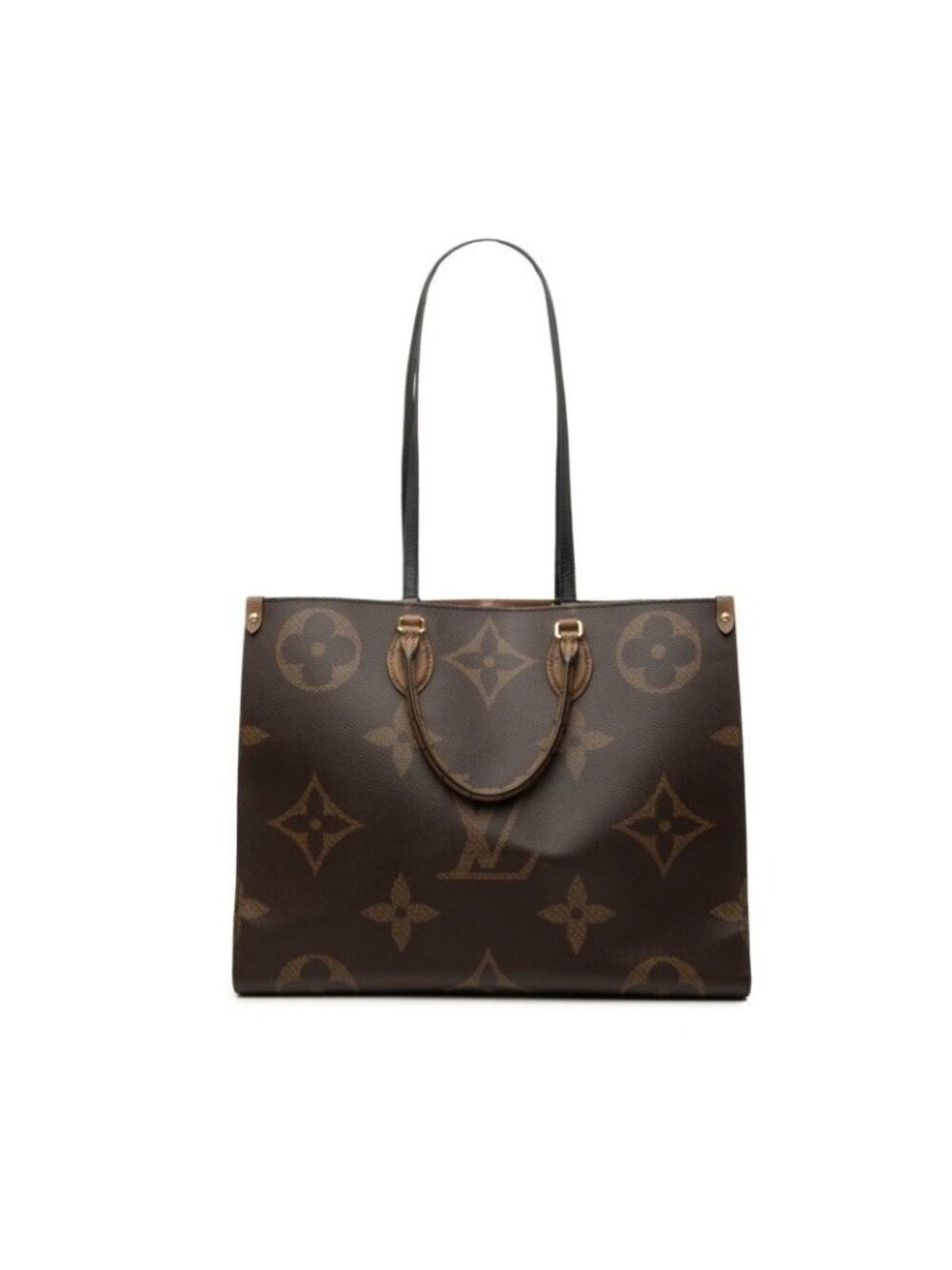Louis Vuitton Monogram Reverse On The Go GM 2-Way Shoulder Bag Brown Leather